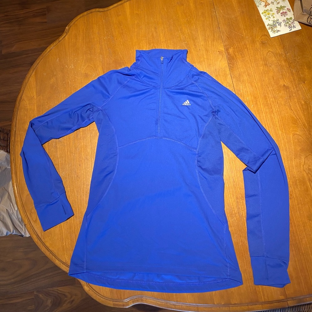 Royal blue Adidas quarter zip athletic jacket